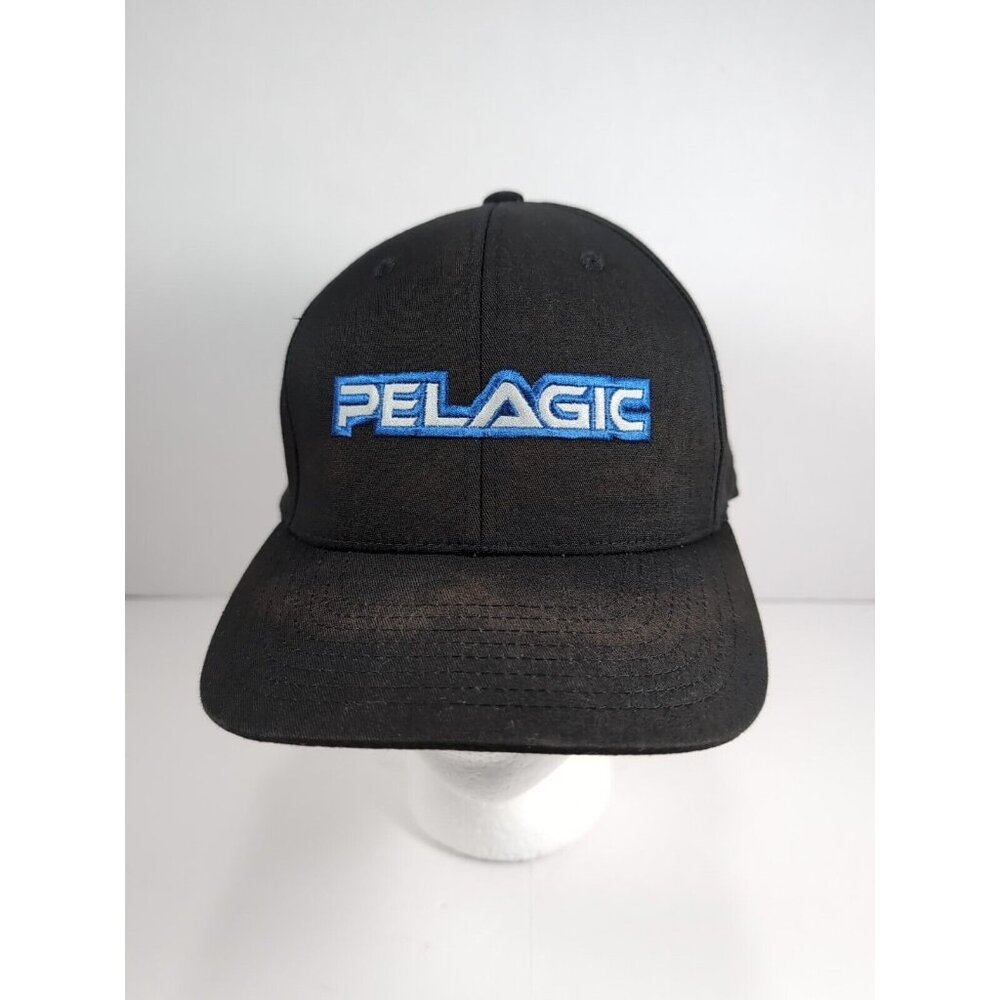 PELAGIC Fishing Flex Fit Logo Hat Embroidered Logo Black Size L - XL